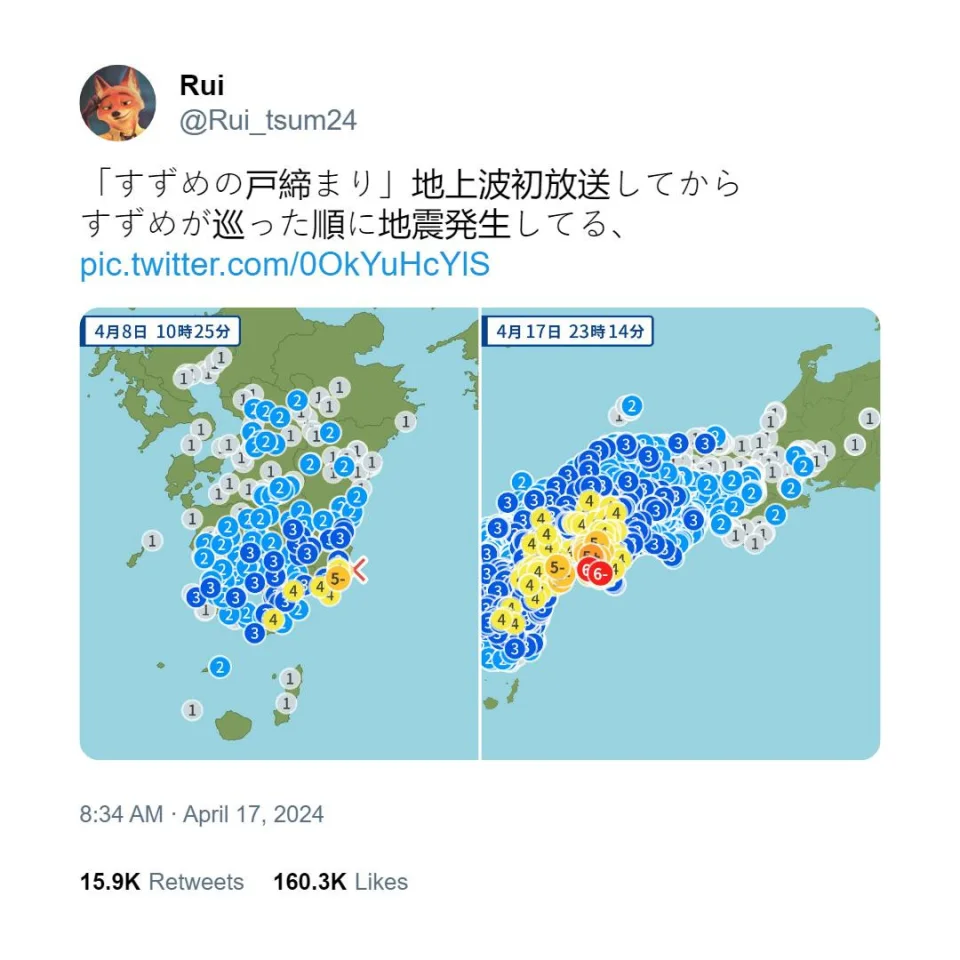 Suzume Believed to Have Predicted Earthquakes in Japan