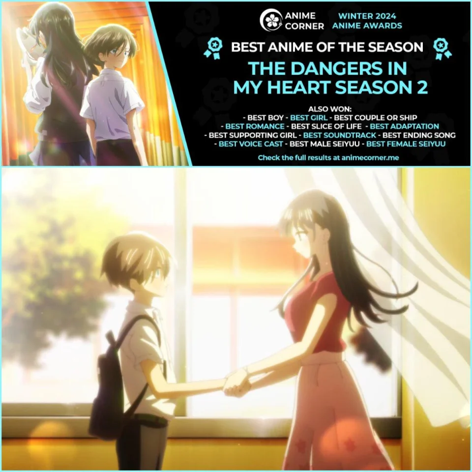 The Dangers in My Heart Dominates at Anime Corner Awards