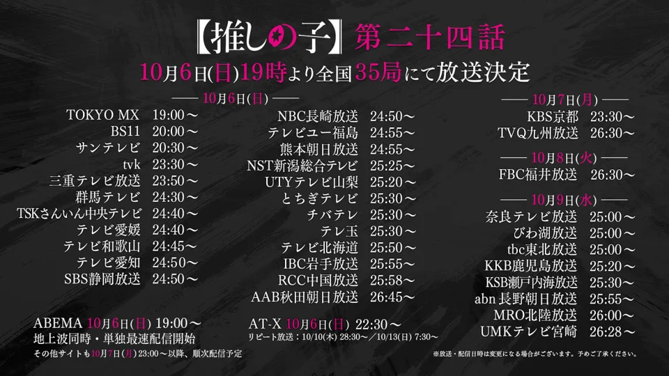 Oshi no Ko delays his final episode