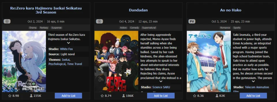 Re:ZERO, Dandadan and Blue Box to Dominate Season, Say